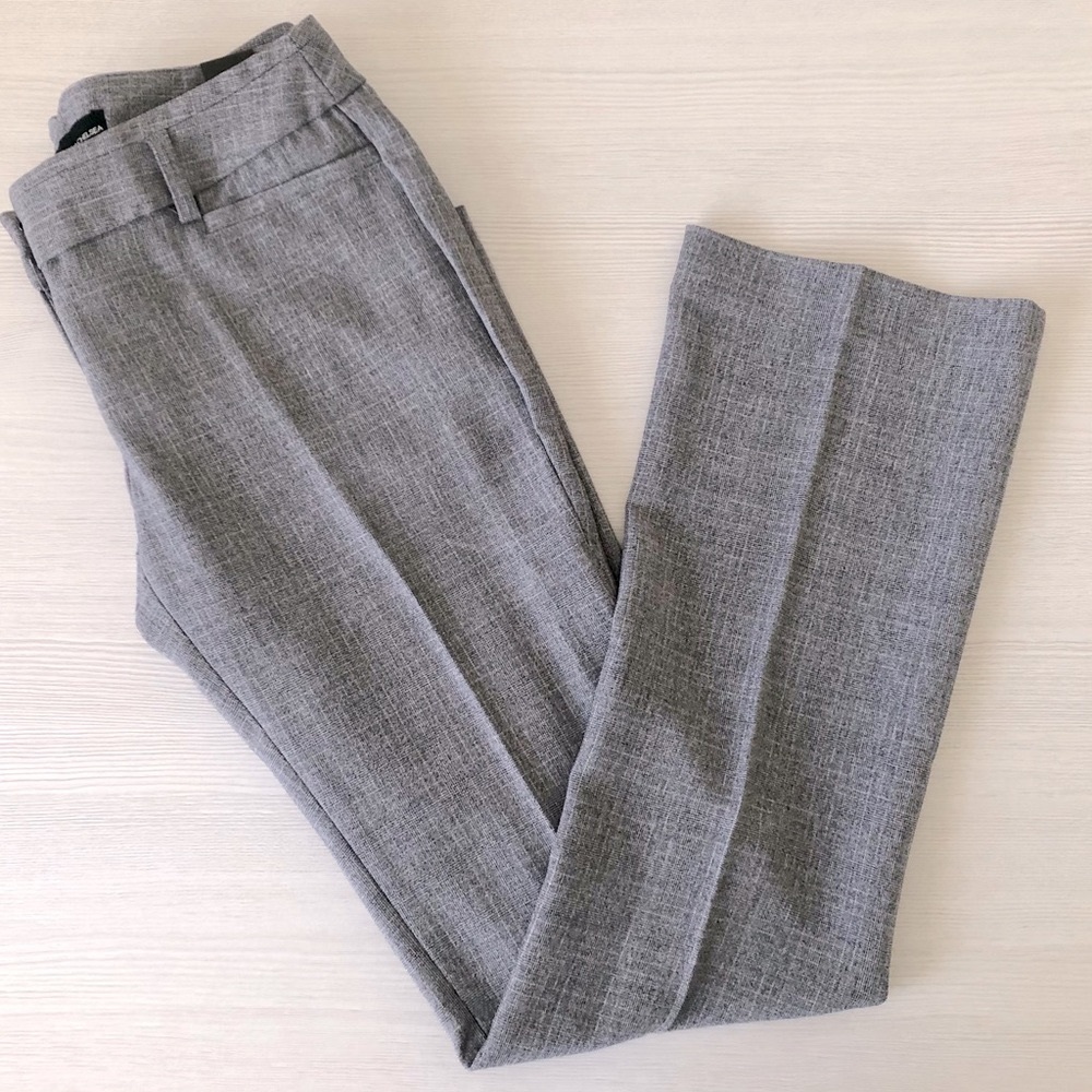 Gray Straight Leg Dress Pants